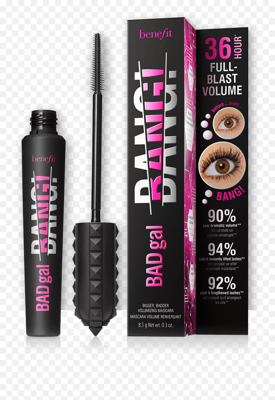 Pin - Benefit Bad Gal Bang Mascara Mini Emoji,Gossamer Emotion Creamy Lipstick