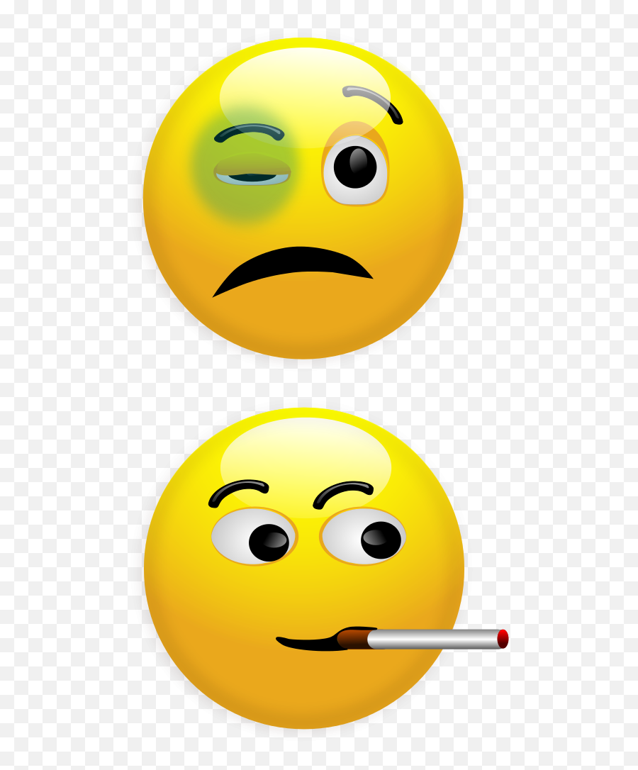 Smiley Mata Hitam Merokok - Cigarette Smoking Emoji,Kode Emoji Fb Gambar