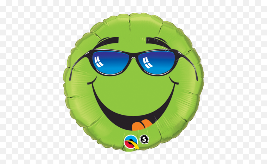 18u0027u0027 Smiile Face Keep Cool Lime Green Non Inflated - Cool Smiley Faces Emoji,Cool Emoticon