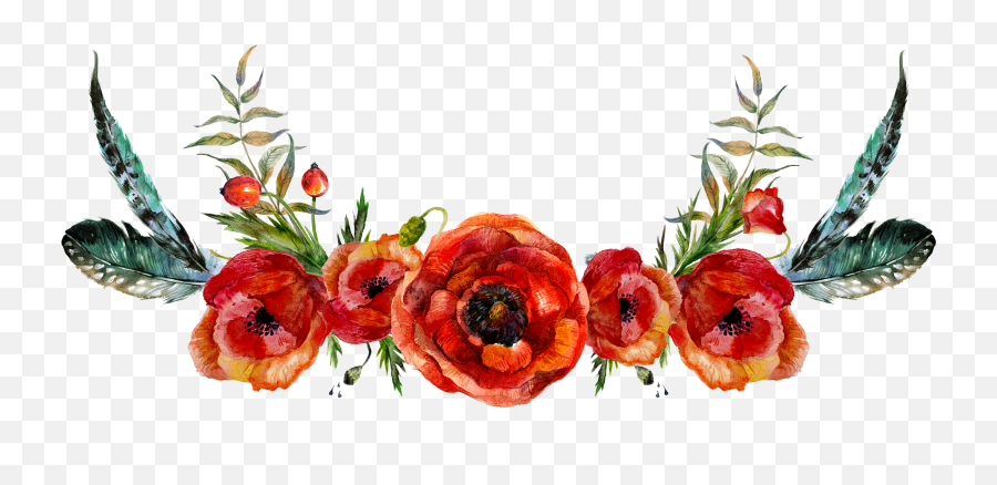 Download Clipart - Red Flowers Frame Png Emoji,Downloadable Rose Emojis