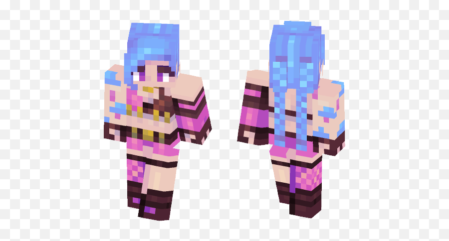 Download Jinx - League Of Legends Minecraft Skin For Free Dragon Galaxy Minecraft Skin Girl Emoji,Despair Emoticon League Of Legends