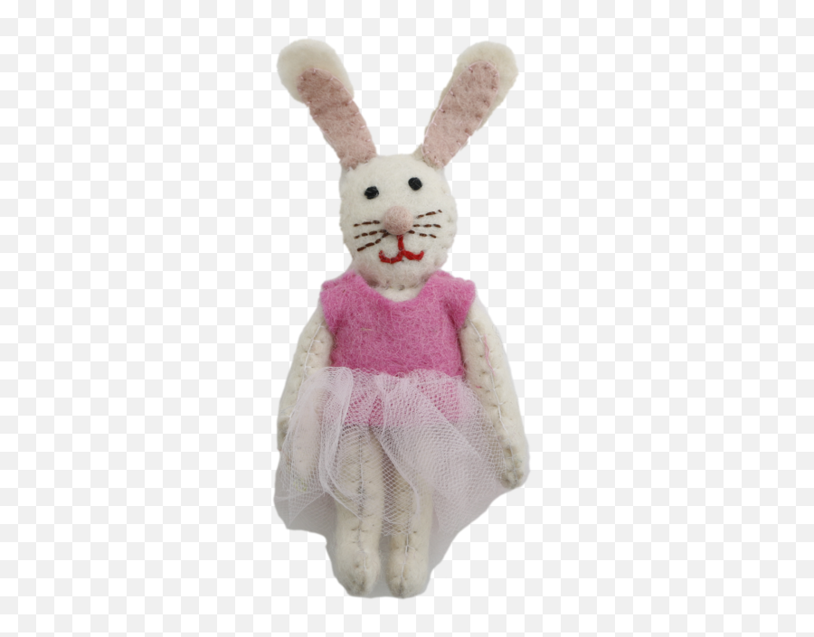 Small White Rabbit In Tutu - Soft Emoji,Emotions Plush Bunny