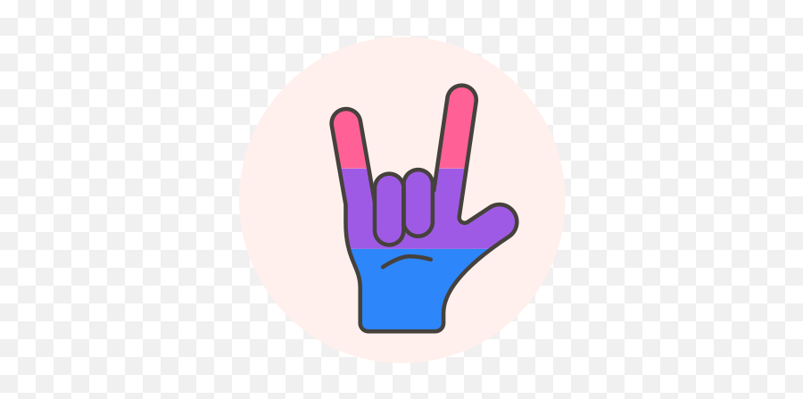 Bisexual Flag Hand Rock Free Icon Of - Bisexual Icon Emoji,Rock Fist Emoticon Facebook