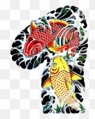 Download Koi Tattoo Flash Body Piercing - Transparent Background Irezumi Png Emoji,Free Emoticon Clip Art With Piercing