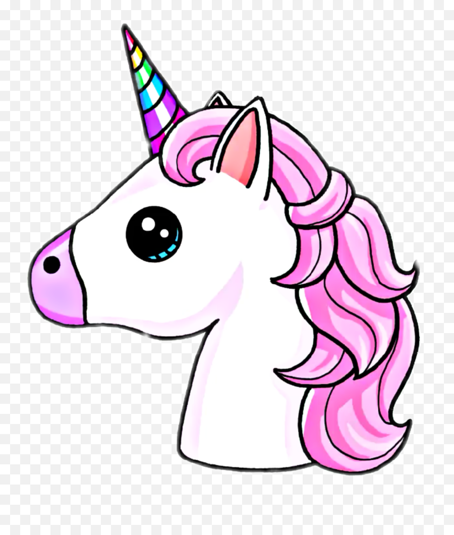 Cute Drawings Unicorn Drawing - Unicorn Png Emoji,How To Draw A Unicorn Emoji