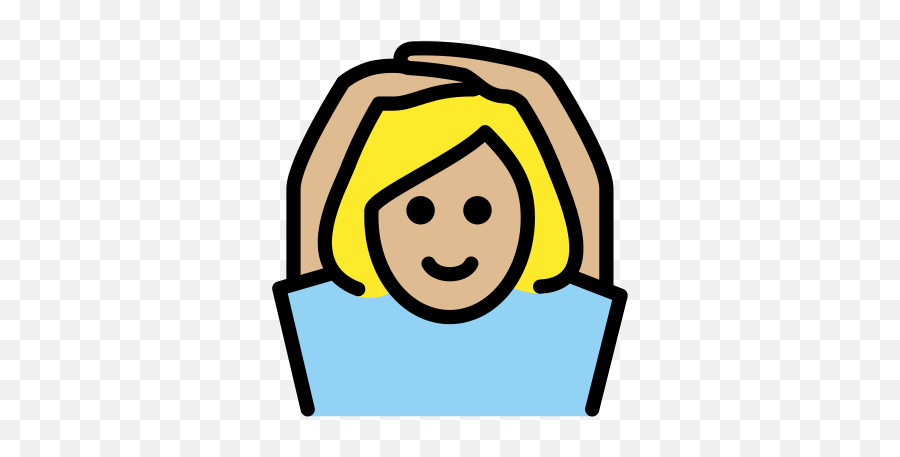 U200d Woman Gesturing Ok Medium - Light Skin Tone Emoji,Shoulder Emoji Blonde