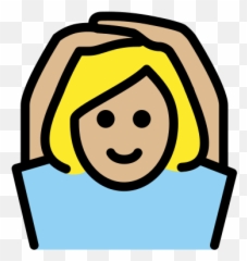 U200d Woman Gesturing Ok Medium - Light Skin Tone Emoji,Shoulder Emoji Blonde