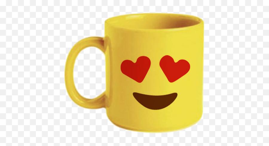 Caneca Amarela Emoji Apaixonado - Serveware,Emoticons Apaixonados