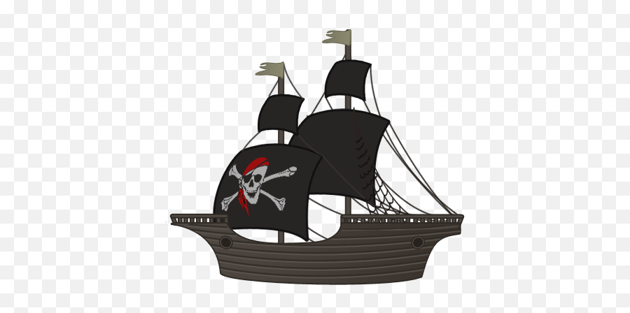 Free Dark Pirate Ship Clip Art - Pirate Ship Png Clipart Emoji,Pirate Emoji