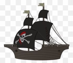 Free Dark Pirate Ship Clip Art - Pirate Ship Png Clipart Emoji,Pirate Emoji