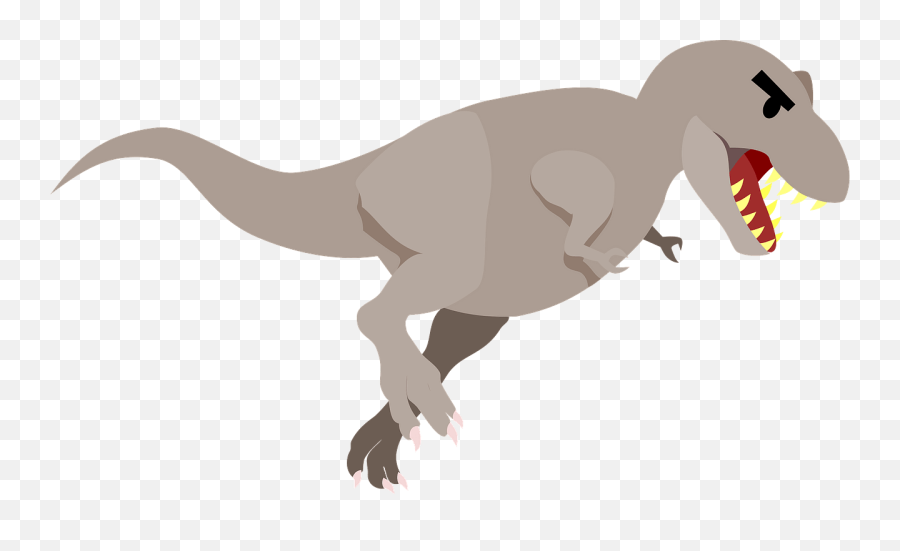 Running Gray T - Cartoon Trex Png Emoji,T Rex Emoji