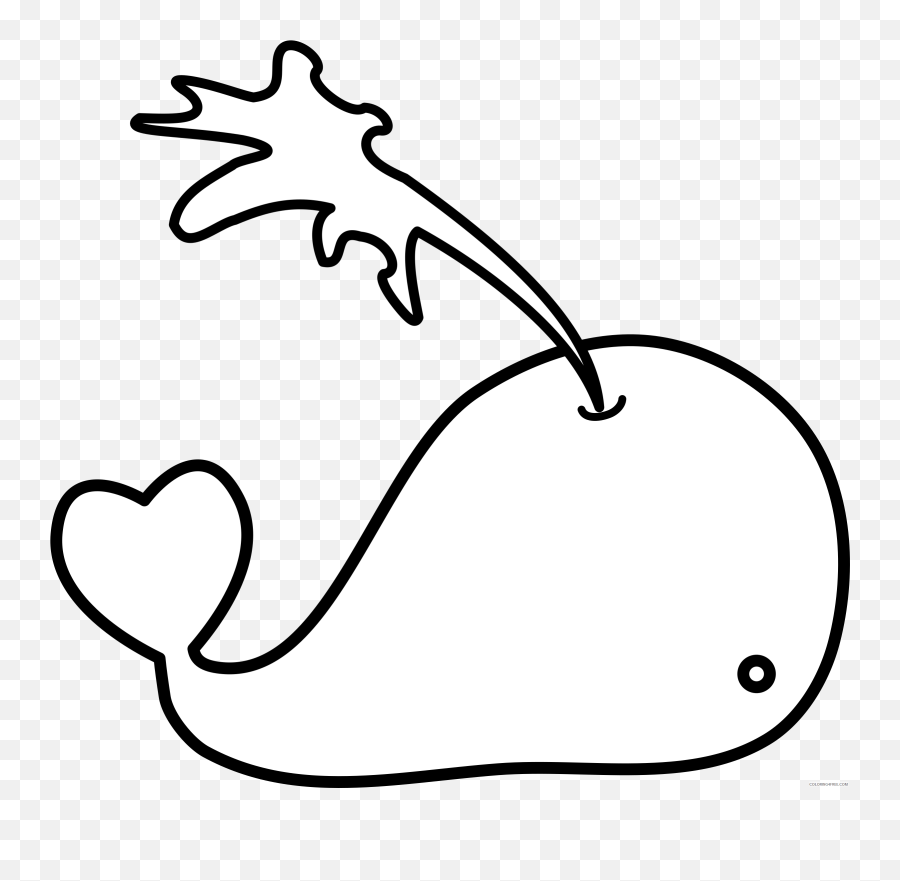 Whale Coloring Pages Whale Love - Whale Black And White Png Emoji,Free And Whale Emoji