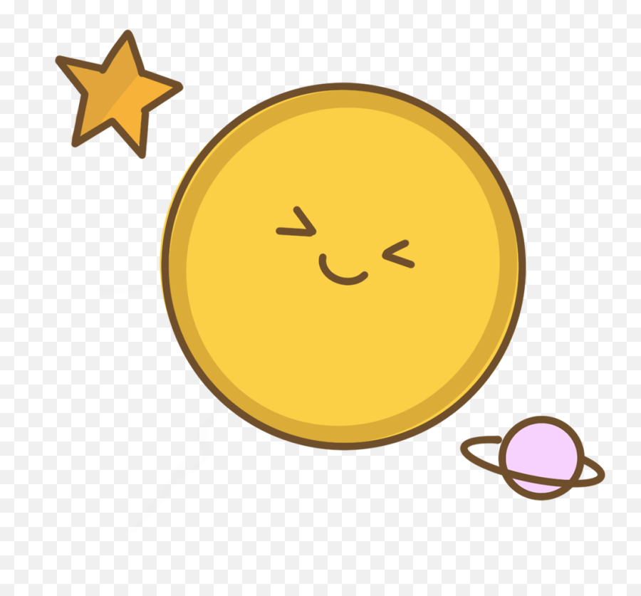 Smiling Moon With Planet And Star - Free Png Transparent Happy Emoji,Flip-flop Emoticons For Facebook
