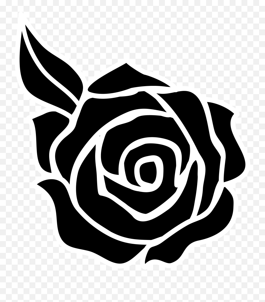 Cartoon Rose Black And White Nice Pics - Black And White Rose Silhouette Emoji,Black And White Flower Emoji