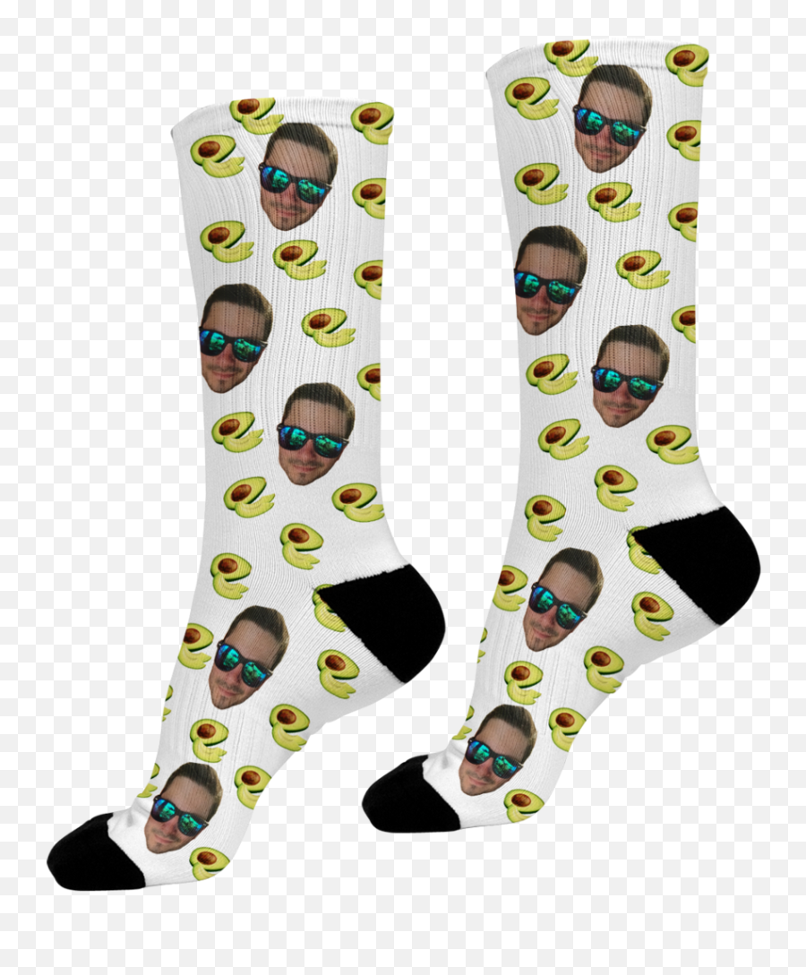 Avocado Photo Face Socks - Avocado Socks Emoji,100 Emoji Socks