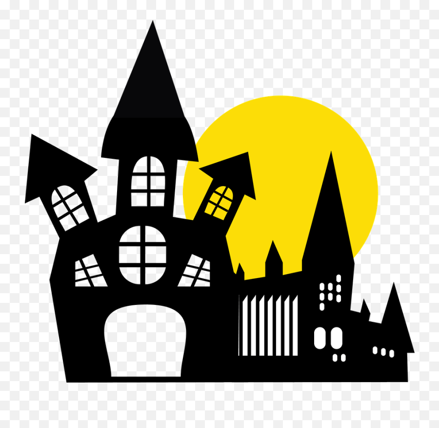 Haunted House Clipart Free Black And - Parco Di Monte Urpinu Emoji,Harry Potter Glasses And Scar Emoji