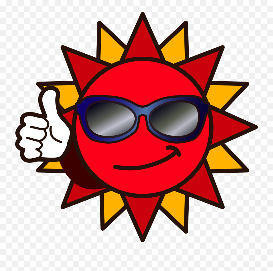 Sun With Sunglasses Is Giving Thumbs Up Clipart Free Emoji,Csi Glasses Emoticon