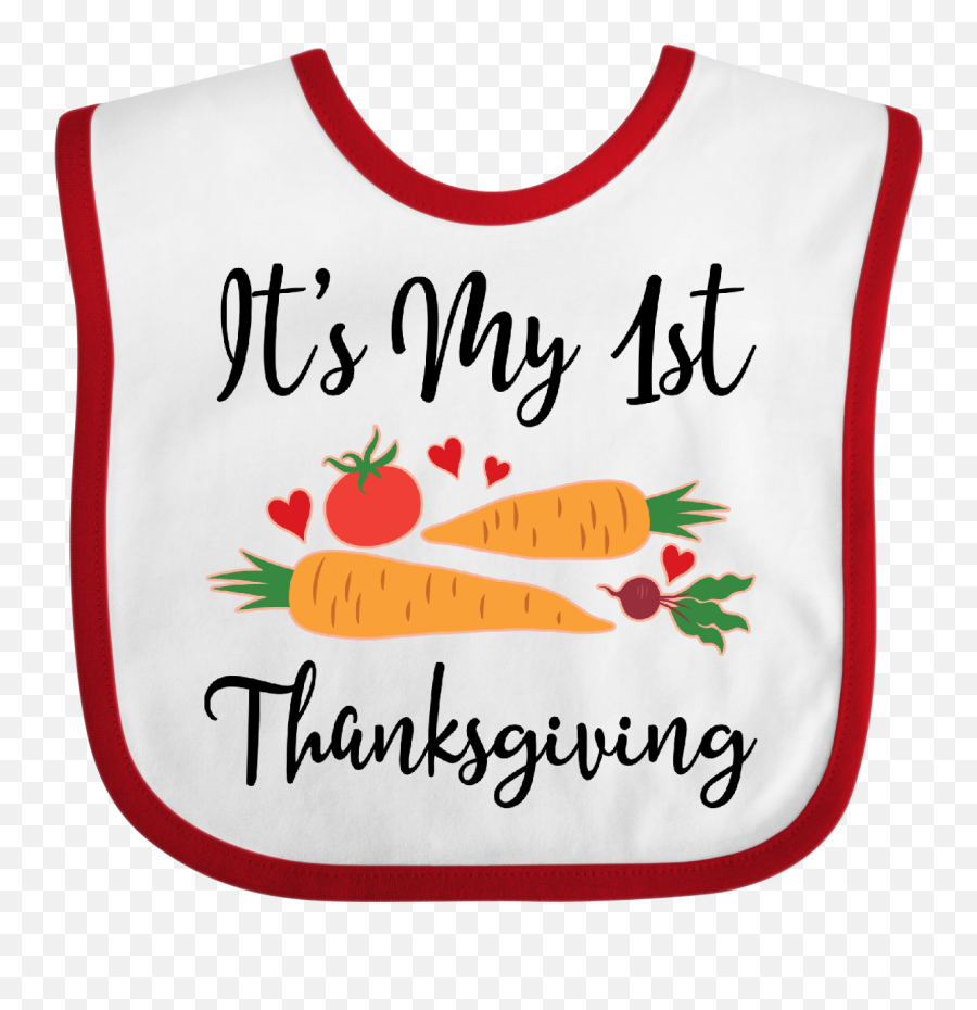 1st Thanksgiving Baby Vegetarian Cute Baby Bib White - Happy Happy Thanksgiving Baby Cute Emoji,Thanksgiving Emoji