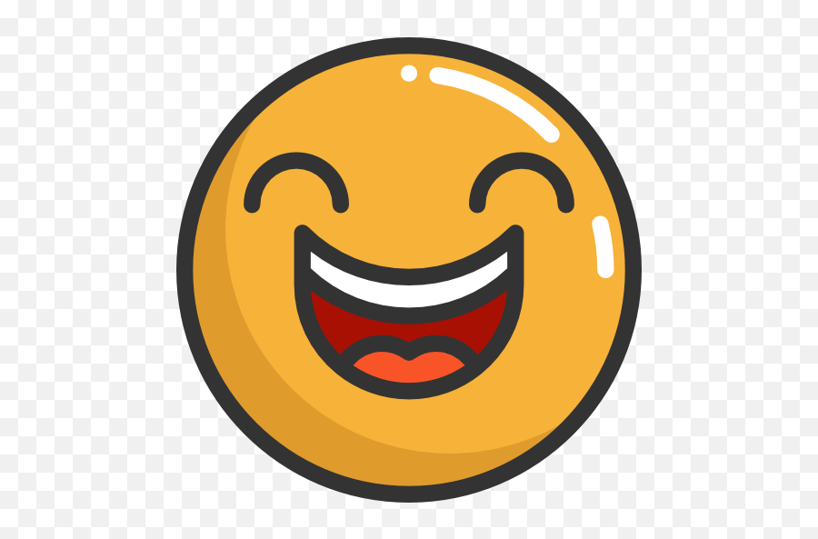 Happy Laughing Emoticons Emoji Feelings Smileys Icon - Excited Emoji Black And White,Embarrassed Emoji