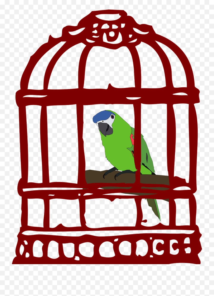 Clipart Bird In Cage - Bird Cage Clipart Emoji,:parrot: Emoticon