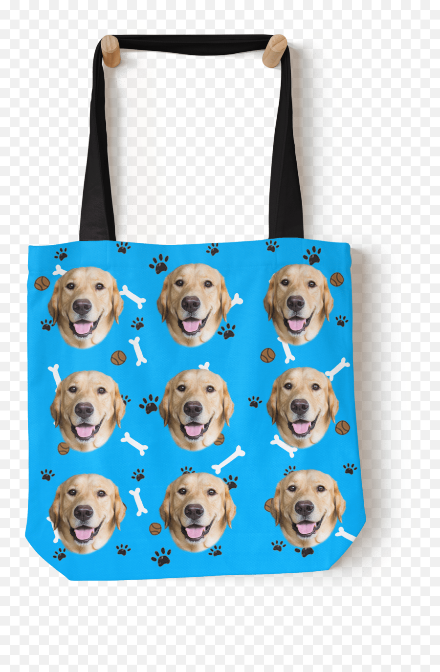 Custom Puppy Tote Bag - Bags With Cats Emoji,Send Your Friends Cute Cream Labrador Retriver Emojis