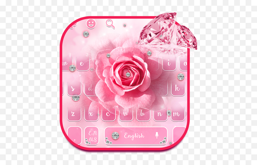 Pink Diamond Rose Keyboard Theme - Apps On Google Play Diamante Emoji,Pink Rose Emojis