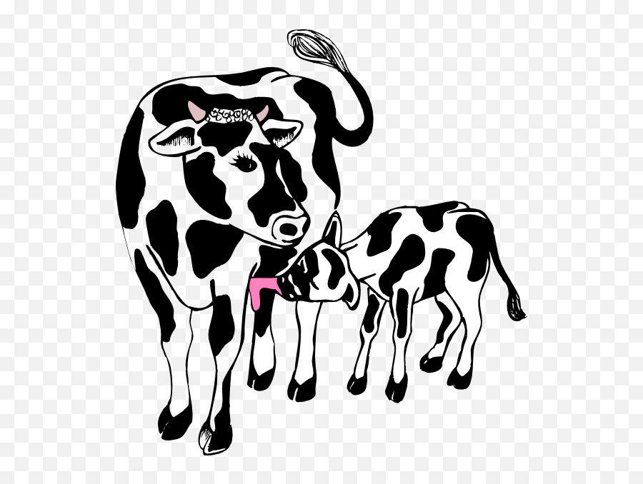 Cow And Calf Clip Art Vector Clipart Cliparts For You - Cow And Calf Pics Black And White Emoji,Cow And Man Emoji