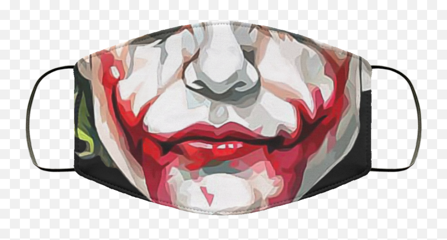 Heath Ledger Scary Joker Mouth Halloween Washable Reusable Custom U2013 Printed Cloth Face Mask Cover - Heath Ledger Joker Face Mask Emoji,Joker Emoji Ledger