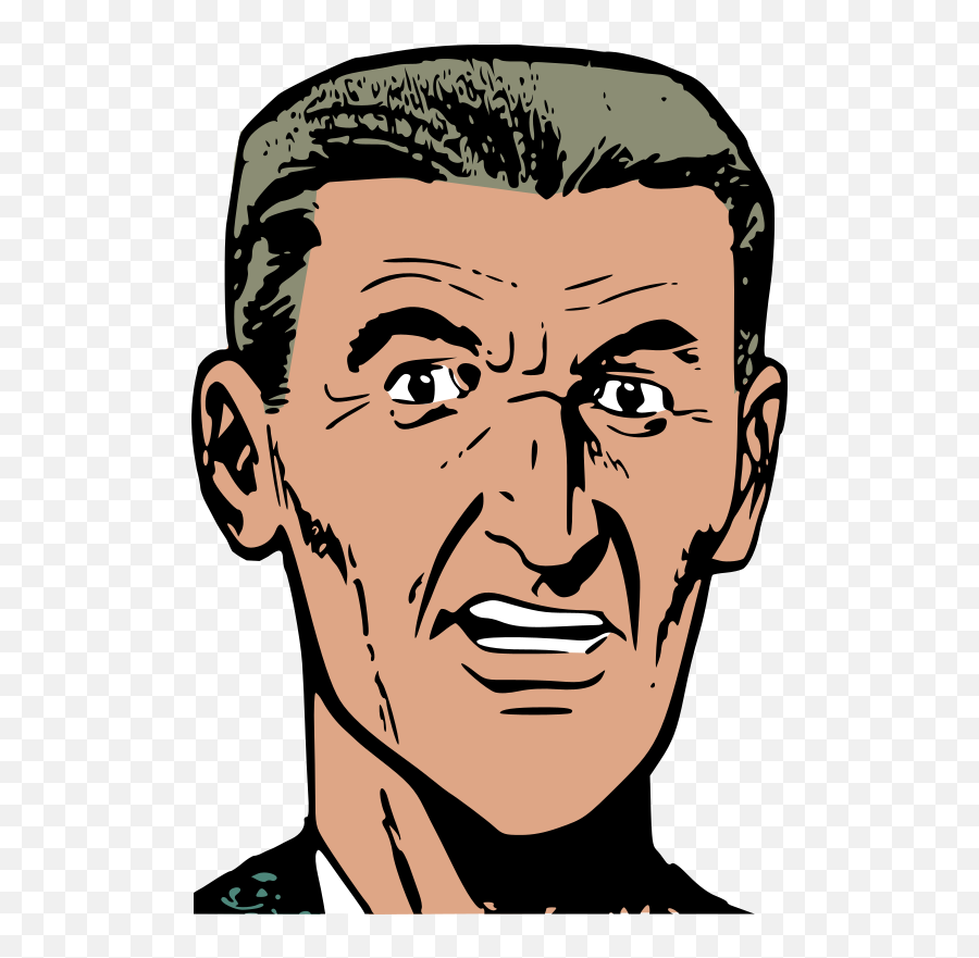 Cartoon Stern Man Clipart Clip Art - Stern Cartoon Face Old Man Face Vector Png Emoji,Stern Face Emoticon