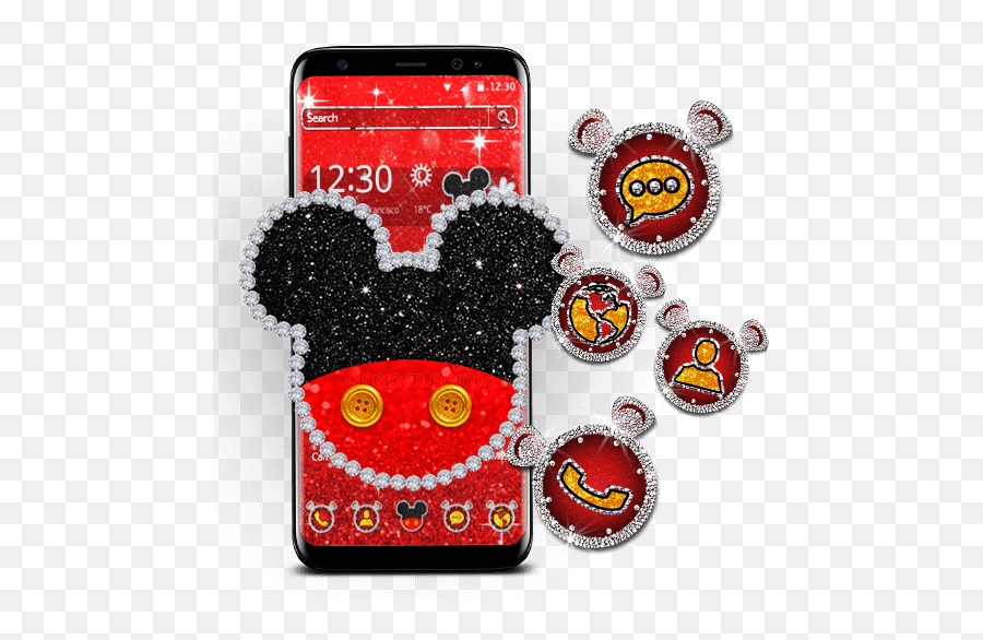 Cute Red Mouse Theme - Iphone Emoji,Mickey Mouse Emoji Android