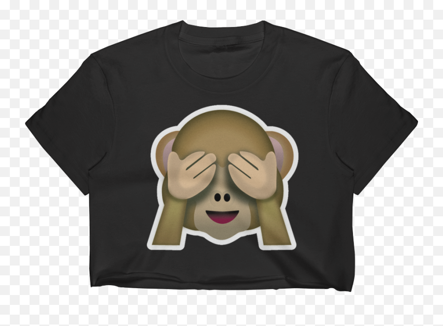Emoji Crop Top T Shirt - Seenoevil Monkey Emoticon Emoji Justin Bieber Grabbing His Crotch,Monkey Emoji