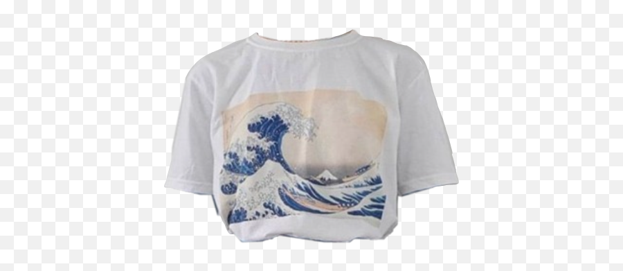 Shirt Wave Vintage Art Tshirt Sticker - Mount Fuji At Sea Emoji,Wave Emoji Shirt