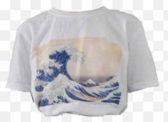 Shirt Wave Vintage Art Tshirt Sticker - Mount Fuji At Sea Emoji,Wave Emoji Shirt