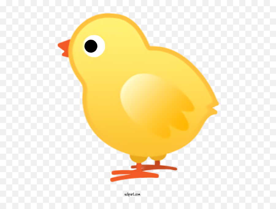 Holidays Yellow Cartoon Bird For Easter - Easter Clipart Chicken Emoji,Bird Emoji