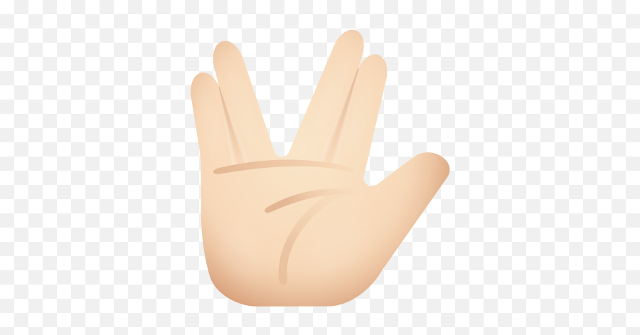 Vulcan Salute Light Skin Tone Icon - Sign Language Emoji,Hand Salute Emoji