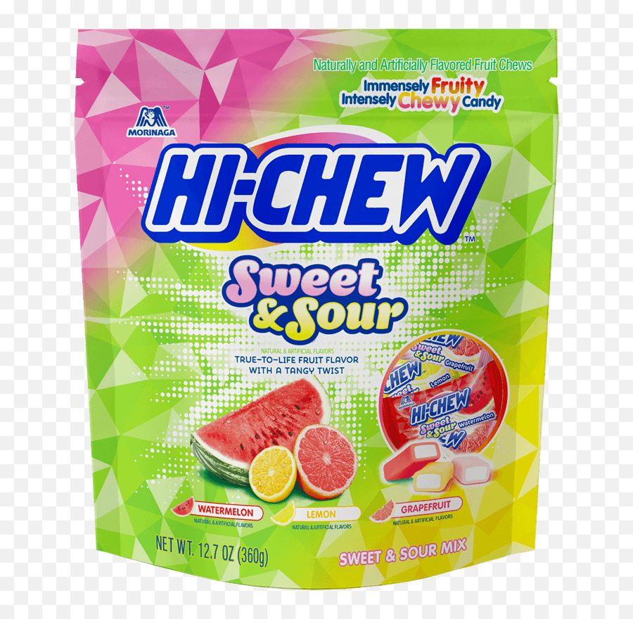 Sweet U0026 Sour Mix Stand Up Pouch - Hichew Sour Hi Chew Emoji,Big Lemon Emoji Png