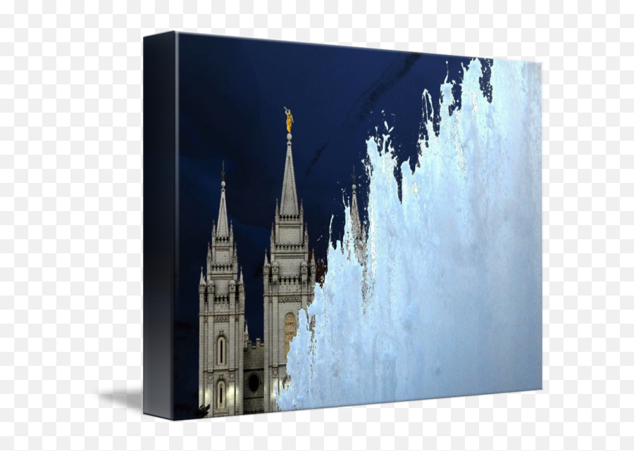 Lds Temple And Fountain By Dorotti Triflour - Temple Square Emoji,Emoticons Of Mormon Temple