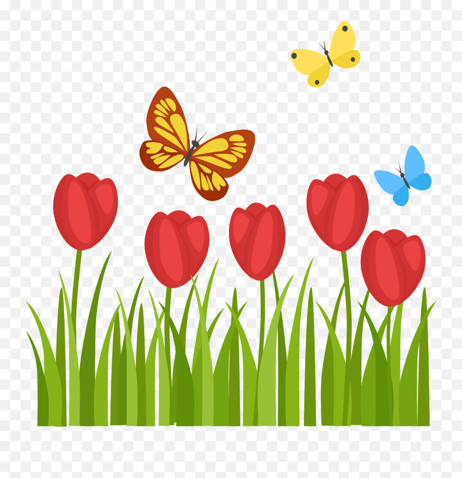 Tulips And Butterflies Clipart Free Download Transparent - Girly Emoji,Purple Butterfly Emojis