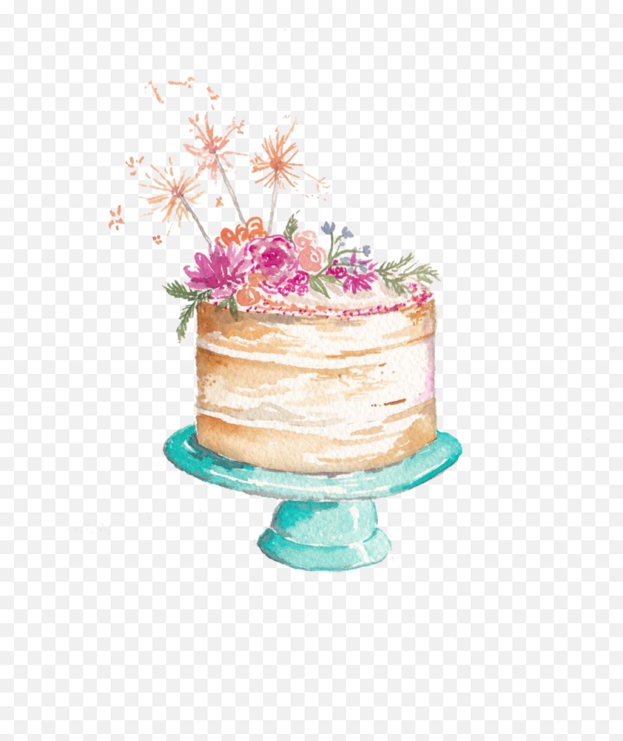 Download Icing Sugar Watercolor Wedding - Clipart Watercolor Birthday Cake Emoji,Frosting Royal Icing Cookies Emoji