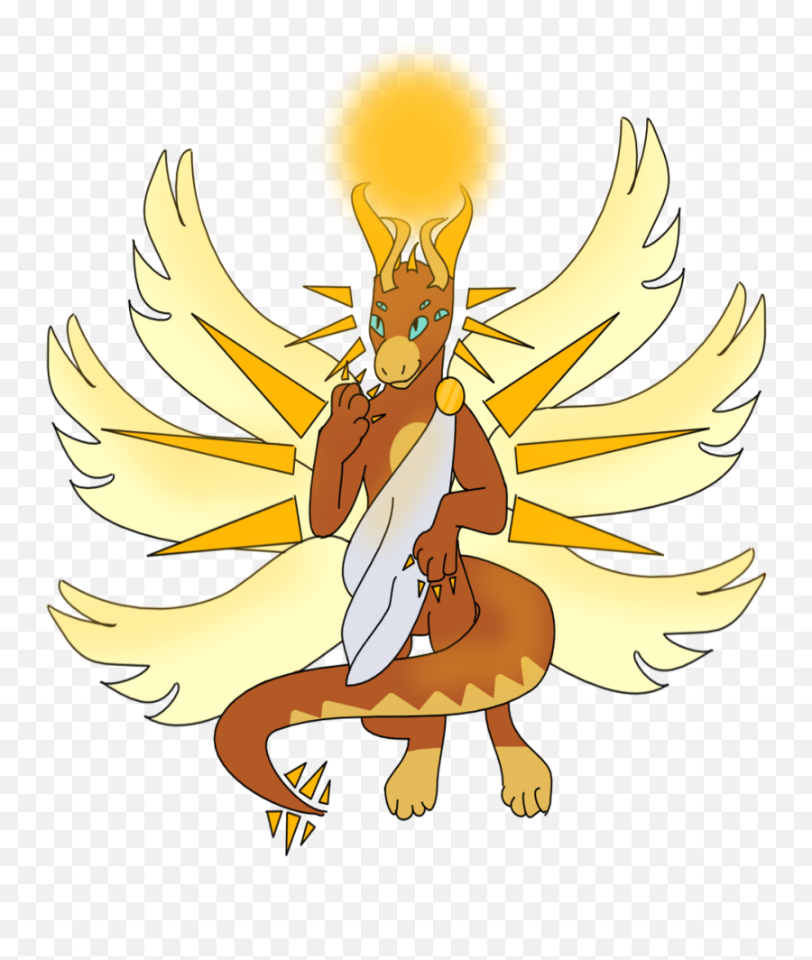 Anthro Sun Dragon - Mythical Creature Emoji,Dragonfly Emojis