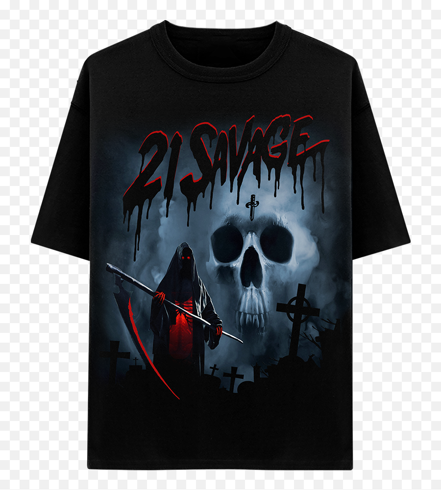 Reaper - 21 Savage Reaper Tee On Person Emoji,Grim Reaper Emoticon Facebook