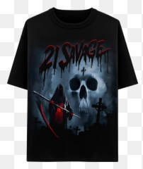 Reaper - 21 Savage Reaper Tee On Person Emoji,Grim Reaper Emoticon Facebook