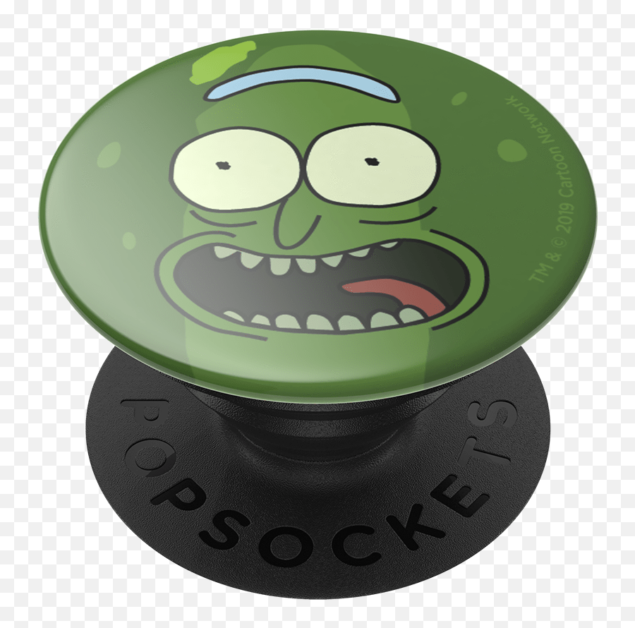 Popsocket - Pickle Rick In Glossy Print Pickle Rick Pop Sockets Emoji,Bleach Anime Character Stickers Emoticons