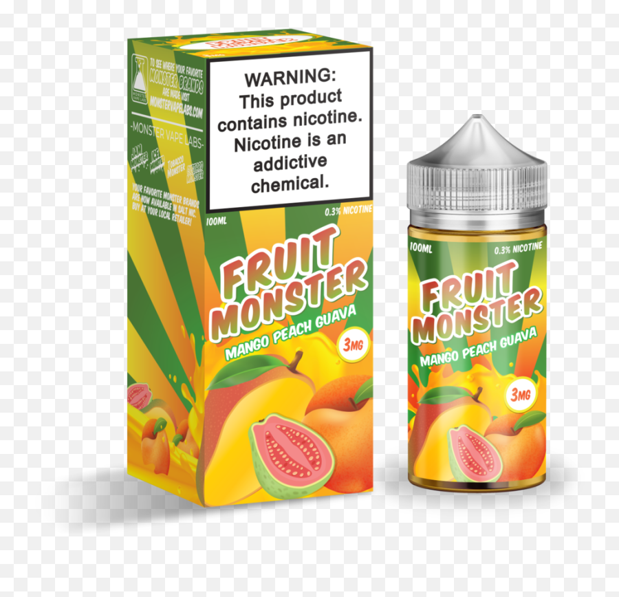 Fruit Monster Mango Peach Guava 100ml - Fruit Monster Mango Peach Guava 100ml 6mg Emoji,Emoji Liquids Peach Rings Vape Juice