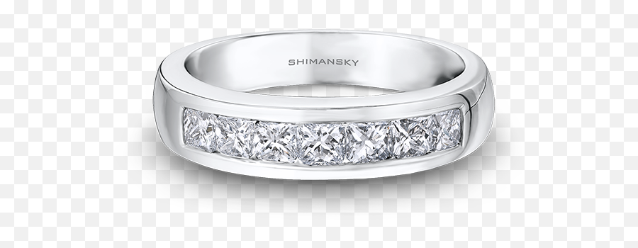 My Girl Diamond 7 Stone Pave Half Eternity Ring Shimansky Emoji,Emotions Sterling Silver 7-stone Ring