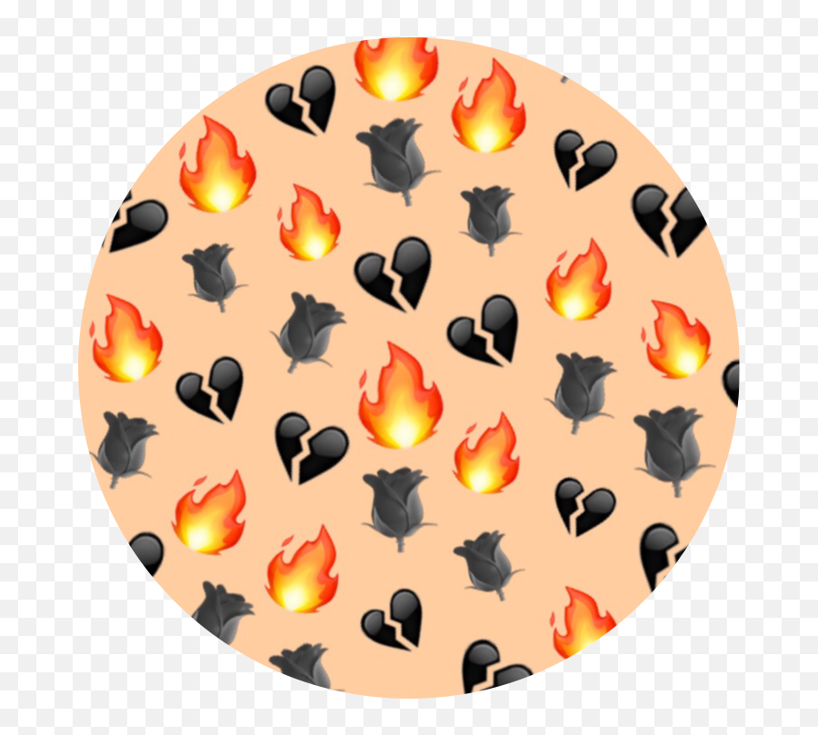 Emoji Circle Background Fire Black Sticker By Dex - Flame,Fire Emoji Background