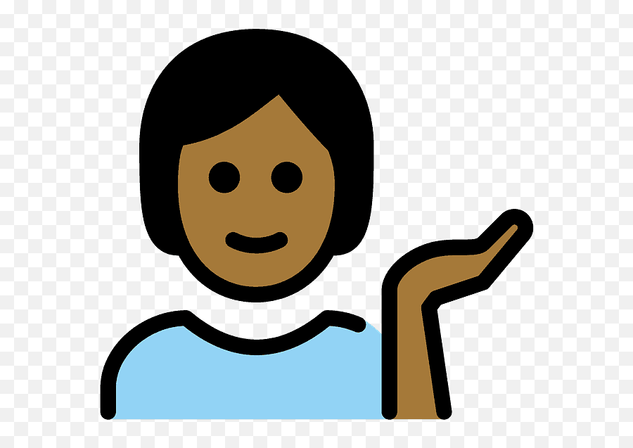 Person Tipping Hand Medium - Dark Skin Tone Emoji Download,Clip Art Hand Emoji