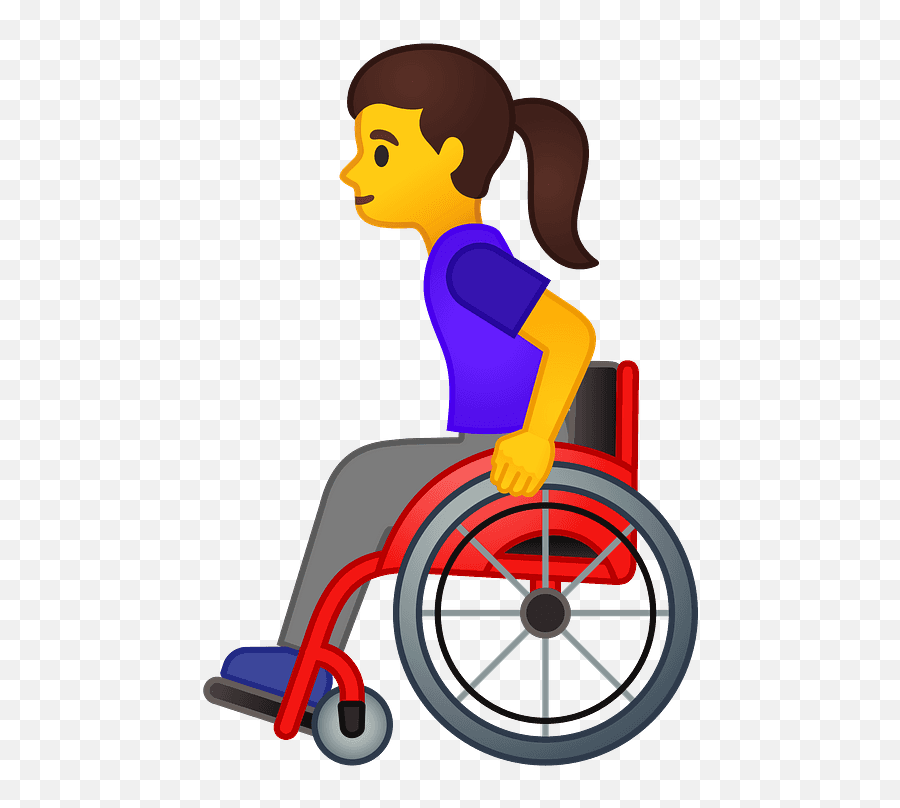 Woman In Manual Wheelchair Emoji - Emoji Of Girl In Wheelchair,Manual Emoji