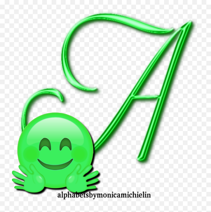 Monica Michielin Alphabets August 2019 Emoji,Green Smile Emoticon