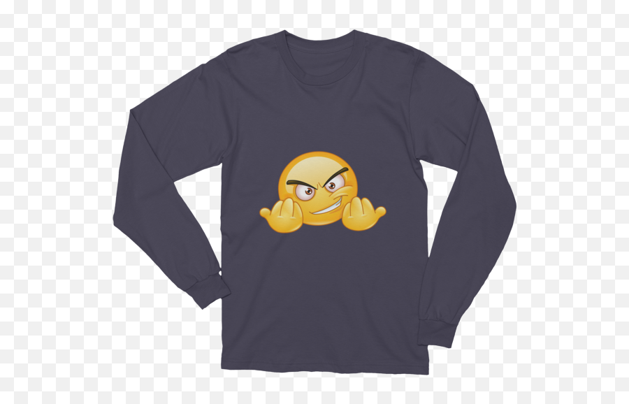 Unisex Invitation To Fight Emoji Long Sleeve T - Shirt What,Crying Open Eyes Emoji